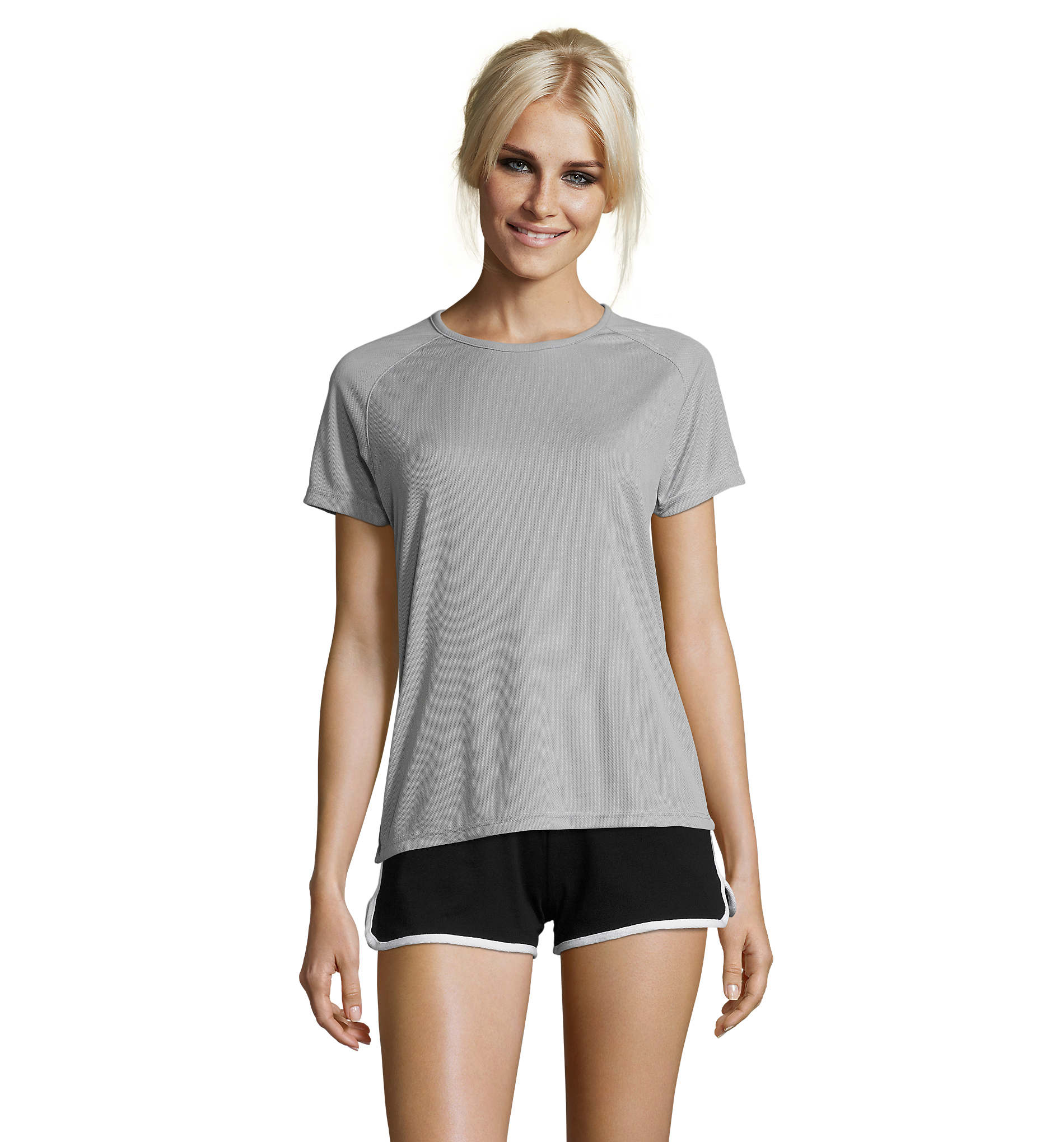 T-shirt promotionnel 140g manches courtes femme Sporty gris pur